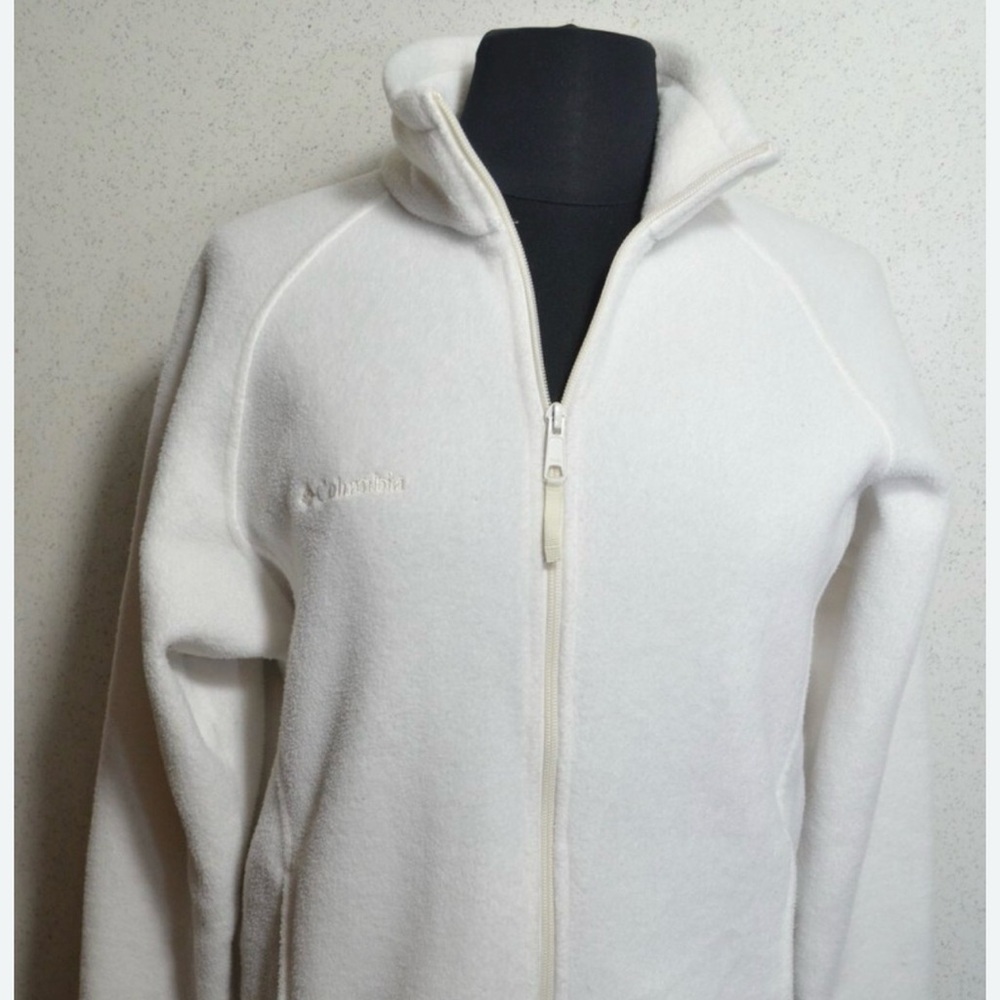 Columbia Jacket Women's Large Full-Zip Fleece Coat Cream Size Large